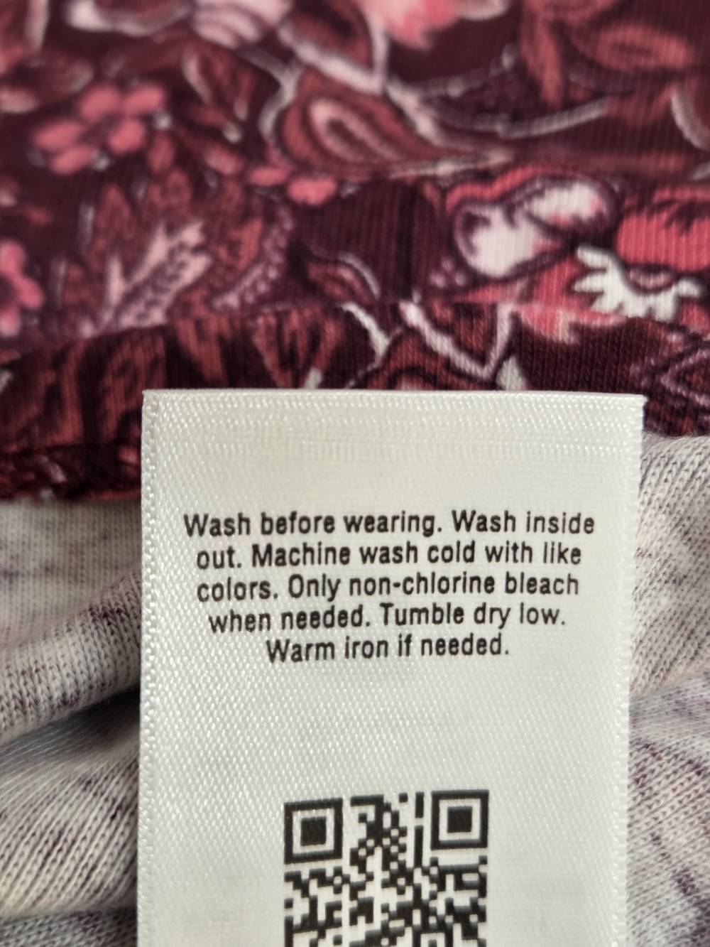 croft & barrow Burgundy and Pink Floral Short Sleeve Tee - Picture 6 of 10